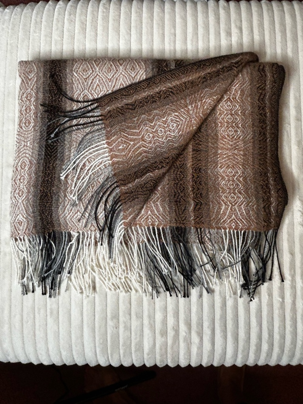 Peruvian 100% Baby Alpaca Oversized Shawl Wrap Scarf Soft Fringe Pashmina Style - Picture 15 of 15